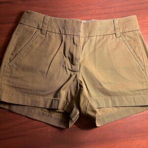J. Crew Women's Khaki Chino Shorts, Size 00, New Without Tags